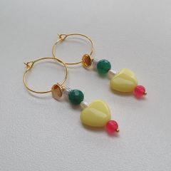 HeartBead hoops - Yellow