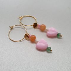 HeartBead hoops - Rose