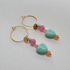 HeartBead hoops - Mint