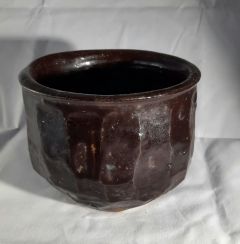 Unika vase/skål i mørk brun
