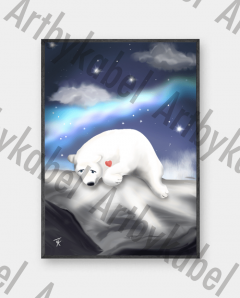 Plakat - Ensom isbjørn