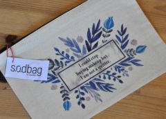 S.ø.dbag - Makeup clutch med blomster - blå